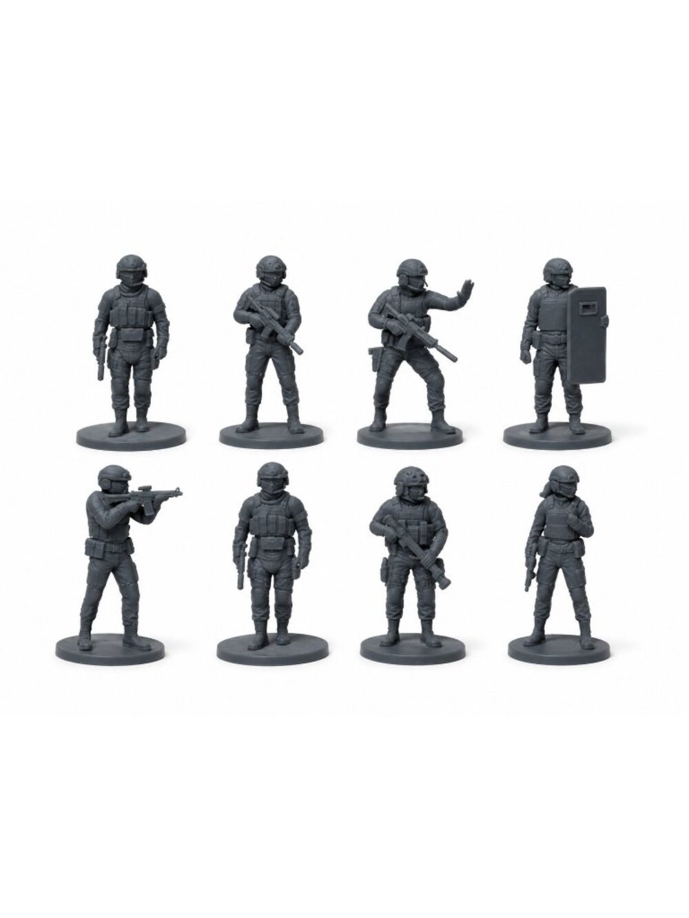 8pc 28mm SWAT Police Resin Miniatures Tactical Figures